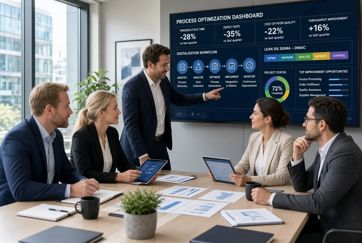 Unternehmensberatung Digitalisierung Prozessoptimierung Symbolbild Unternehmensberatung Digitalisierung Prozessoptimierung Symbolbild